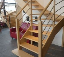 Escalier limon &agrave; la fran&ccedil;aise