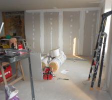 Doublage RDC termin&eacute; avec les bandes et les enduits