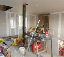 Doublage RDC termin&eacute; avec les bandes et les enduits