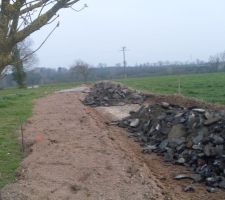 D&eacute;but  des travaux pour le chemin