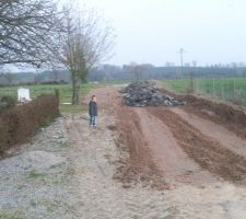 D&eacute;but  des travaux pour le chemin