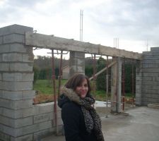 Vue sur le s&eacute;jour ou il y aura deux baies vitr&eacute;es