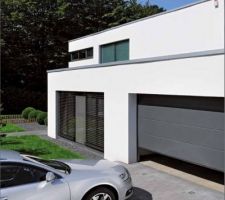 Porte de garage sectionnelle HORMANN, rainures L, RAL 7016, silkgrain titane