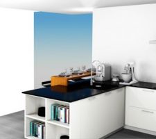 Premier plan de la cuisine avec schmidt
