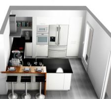 Premier plan de la cuisine avec schmidt