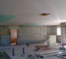 Plaque de placo plafond fini