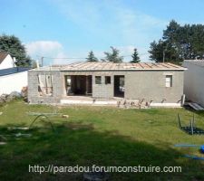 Démontage de la toiture existante   extension