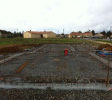 Fondations pretes pour le coulage du radier