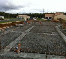 Fondations pretes pour le coulage du radier