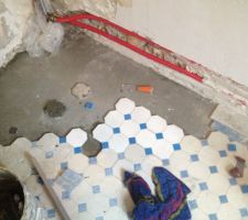 Pose des carreaux de ciment