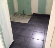 Carrelage ton ardoise SDB du RDC