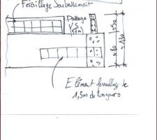 Coupe schématique fondation et soubassement VS au droit passage