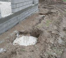 Fondations piliers avancée toit