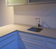 Robinet Eurocube, plan silestone