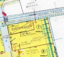 Emplacement du bâtiment locatif sur le lot 7