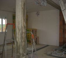 30/01/14-Isolation et pose des cloisons-Vue de notre future chambre