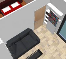 Salle de jeu - finalisation des détails - vue du placard pour la planche à repasser