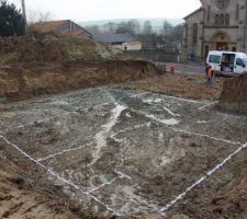 Traçage au plâtre pour les fouilles