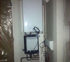 Chaudi&egrave;re en cours d'installation