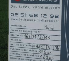 Affichage de l'autorisation de construire