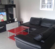 Avec ma superbe table basse qui fait tâche :) on va la changer car elle ne va pas dans le décor