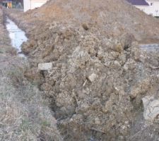 J 29 Le fossé de drainage est rempli, qu'il ne pleuve pas trop !!!
