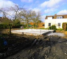 La dalle vue de l'acès chantier
