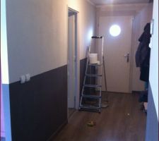 Plinthe et peinture dans l'entr&eacute;e
