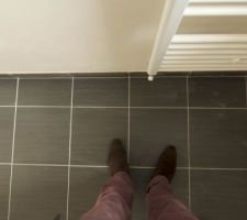 Autre côté de la salle de bain du bas. Les murs toujours pas d'équerre...
