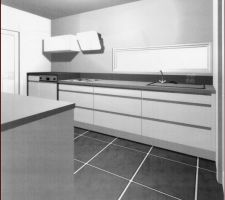 Exemple cuisine avec 1 meuble haut