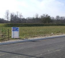 Vue globale du terrain (du nord-est en regardant vers le sud_ouest).
On y voit la for&ecirc;t dans le fond, on profite d'avance du chant des oiseaux!!