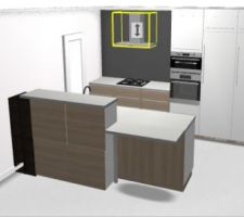 Vue 3D 1er jet plan cuisine ikéa