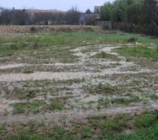 Le terrain est inondé