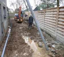 Photo de la réalisation des fondations pour le muret n°4