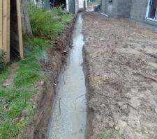 Photo de la réalisation des fondations pour le muret n°6