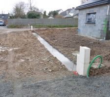 Photo de la réalisation des fondations pour le muret n°9
