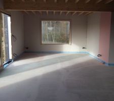 Chape liquide en cours de s&eacute;chage