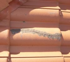 Tuile cassÃ© et recollÃ©