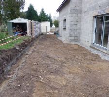 Photo du régalage des terres et de l'empierrement de l'entrée n°1