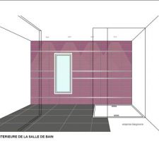 Mur parme salle de bain