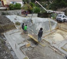 Coulage semelles avec toupie   pompe