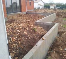 Mur de soutient de la terrasse (par nos soin)