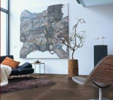 Vu d'enssemble aspect beton poli dans le salon