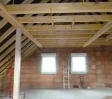 Le plafond c'est galere pour mettre tout droit mais on a reussit!!!