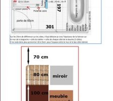Mon projet de SDB avec une baignoire   une bac extra-plat de douche et ses pavés de verre