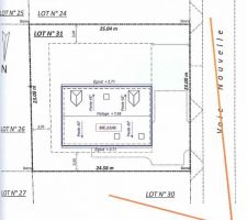 Implantation maison sur le terrain