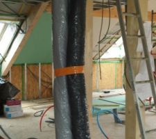 Pose des tuyau de la VMC double flux