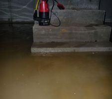 Il pleut, il pleut, il pleut.... nous n'avons pas encore la pompe pour le drainage... l'eau est entrée dans le sous sol!!!!