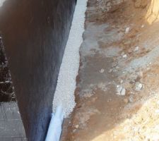 Pose du drainage autour du sous-sol
