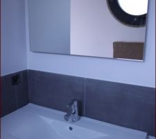 Zoom miroir et vasque sdb d'amis au rdc